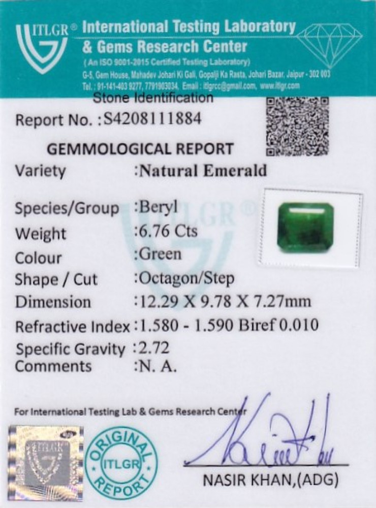 Emerald - 6.76 Carat