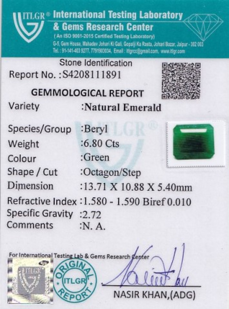 Emerald - 6.8 Carat