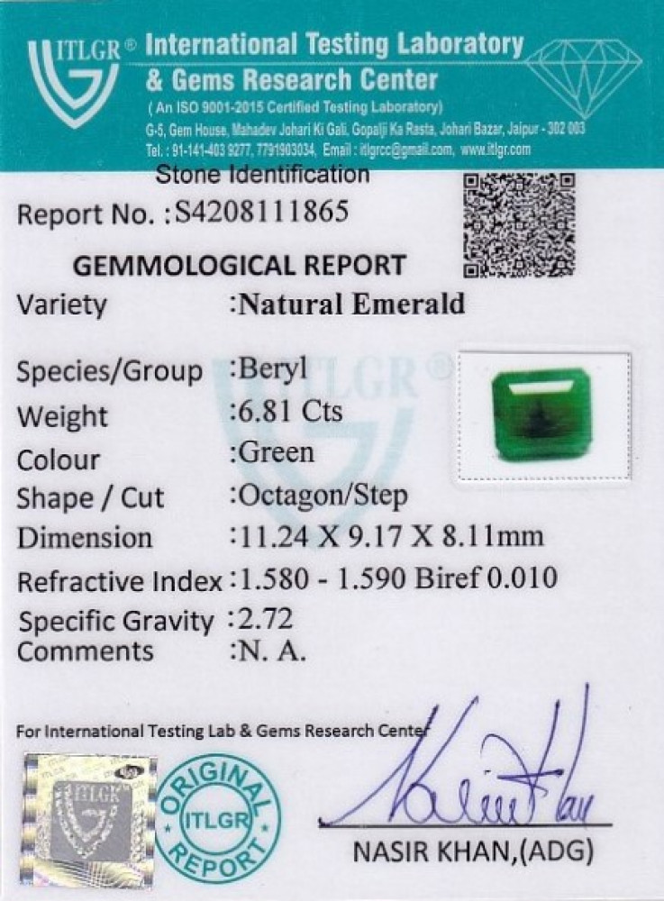Emerald - 6.81 Carat