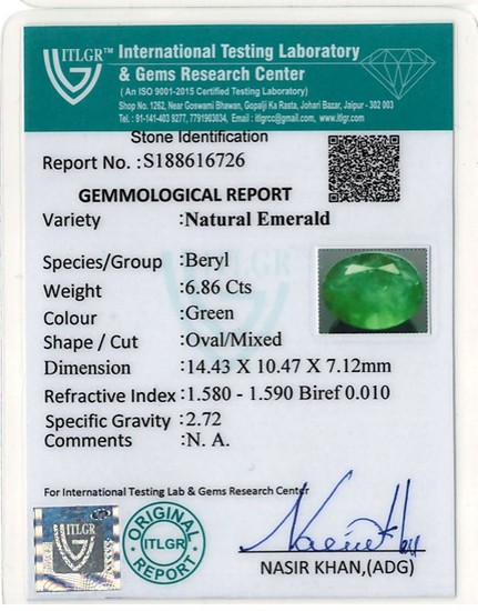 Emerald - 6.86 Carat