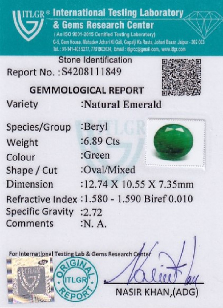 Emerald - 6.89 Carat