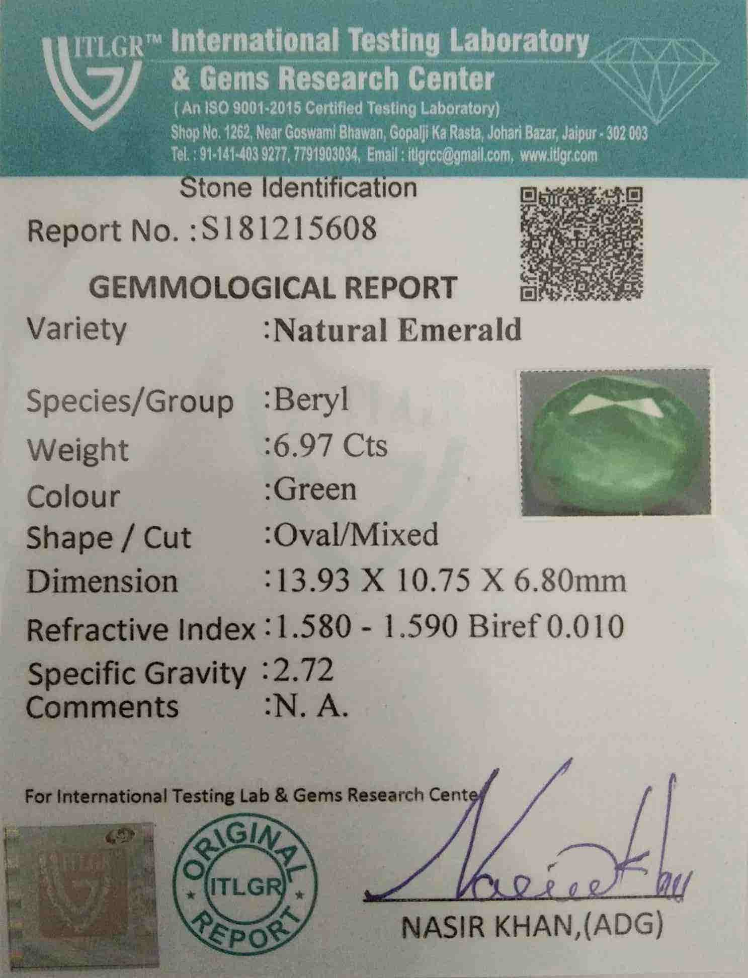 Emerald - 6.97 Carat