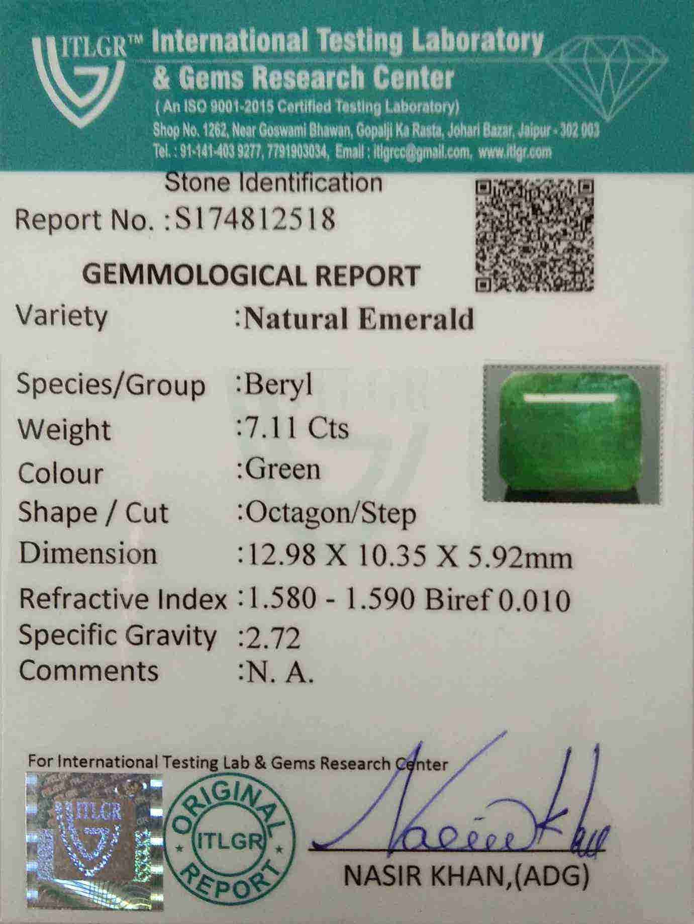 Emerald - 7.11 Carat