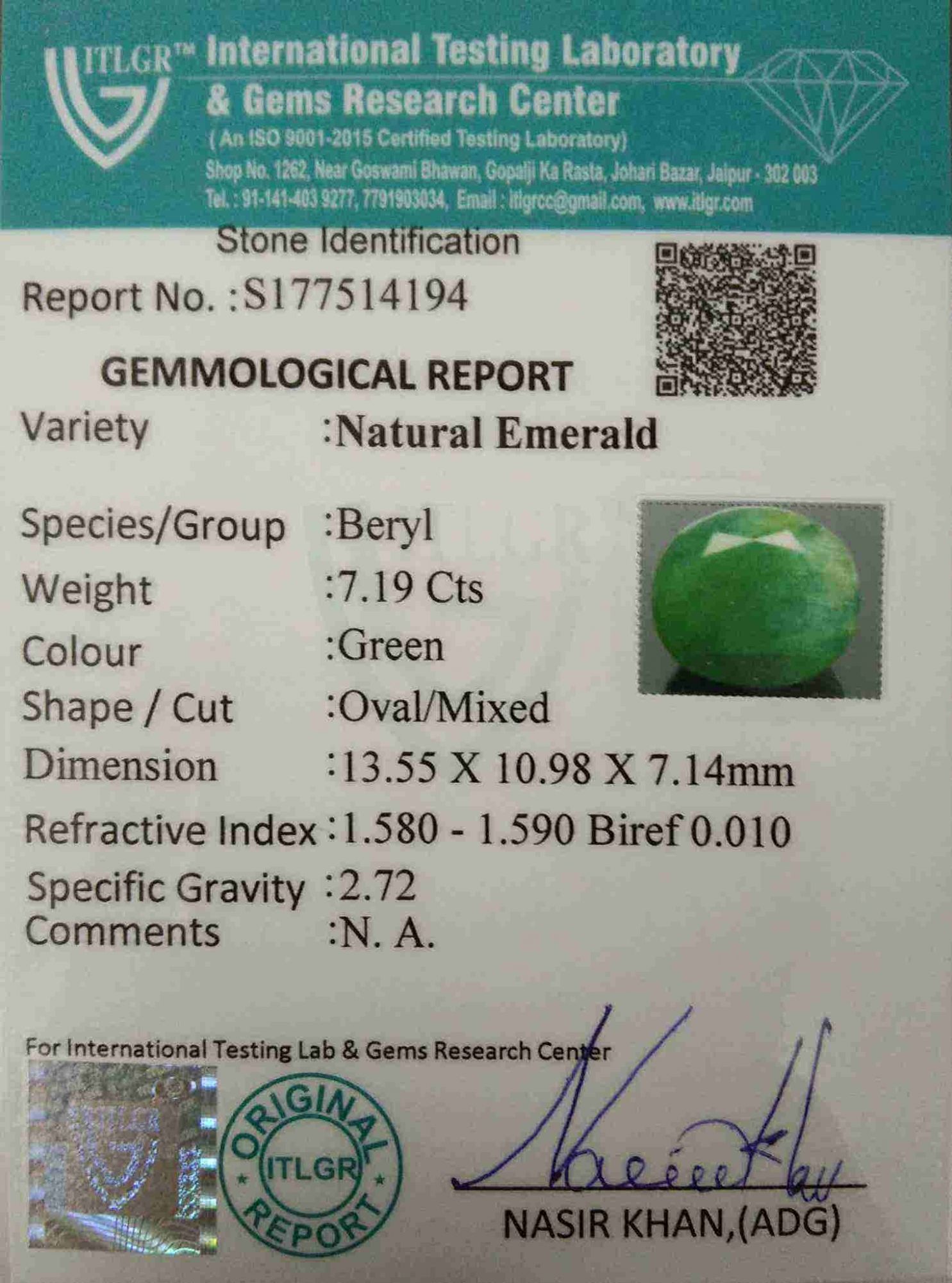 Emerald - 7.19 Carat