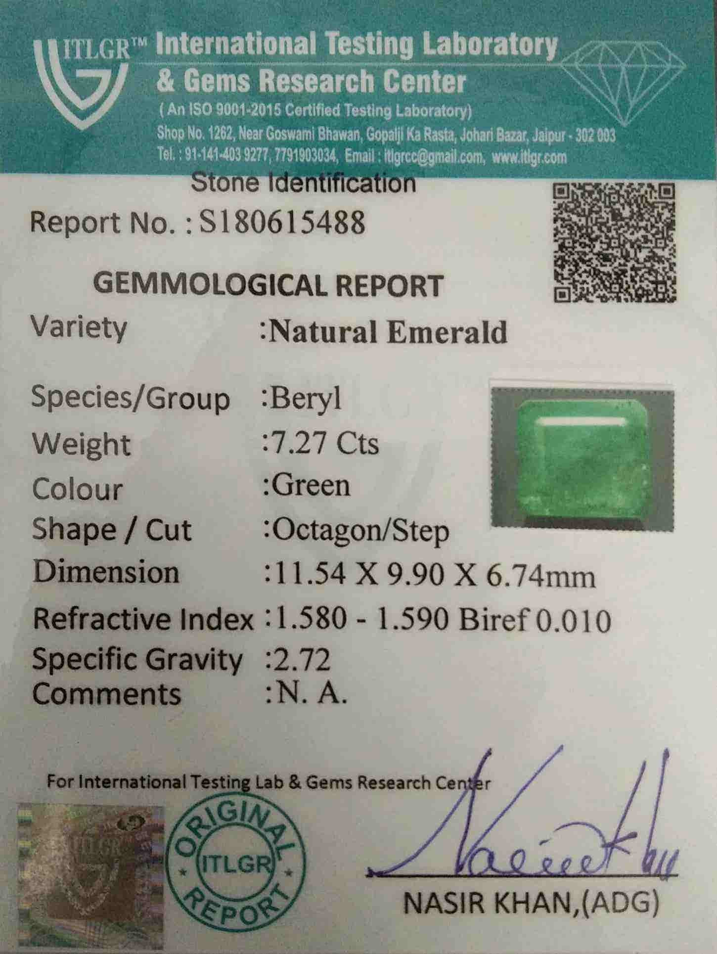 Emerald - 7.27 Carat