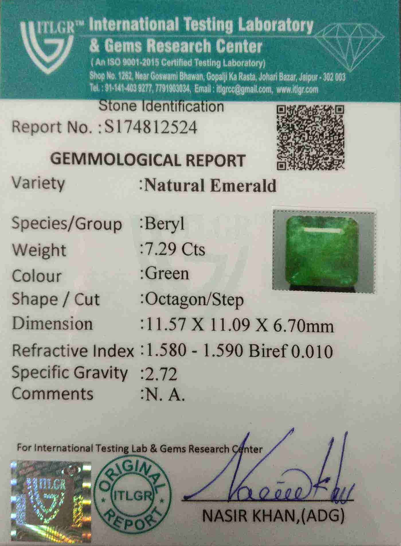 Emerald - 7.29 Carat