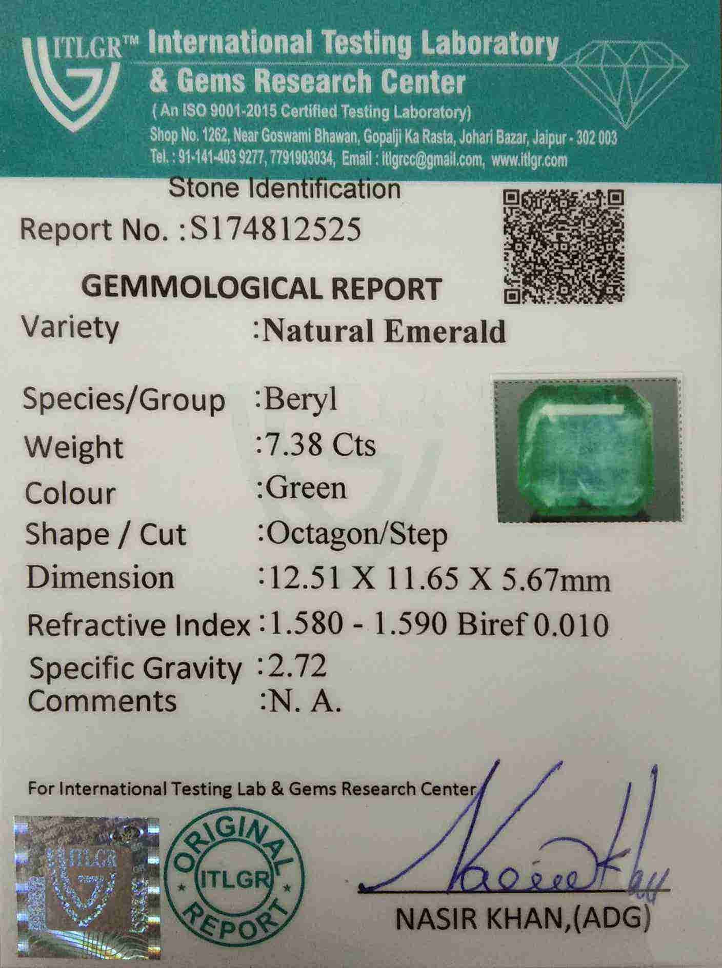 Emerald - 7.38 Carat