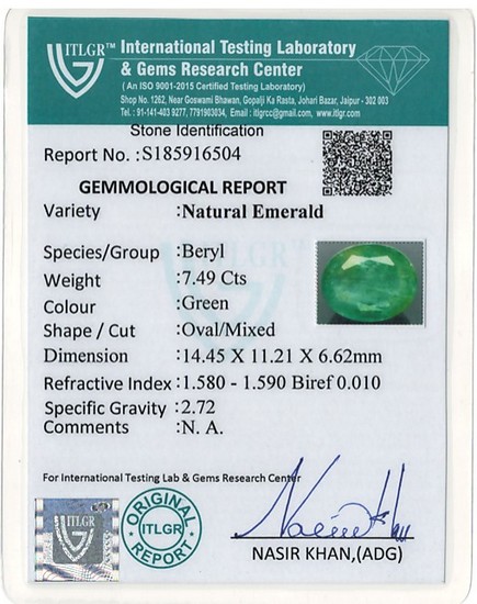 Emerald - 7.49 Carat