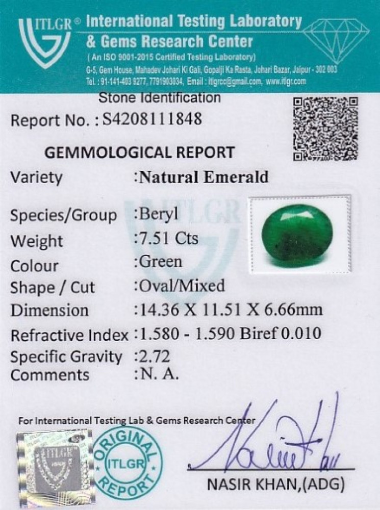 Emerald - 7.51 Carat