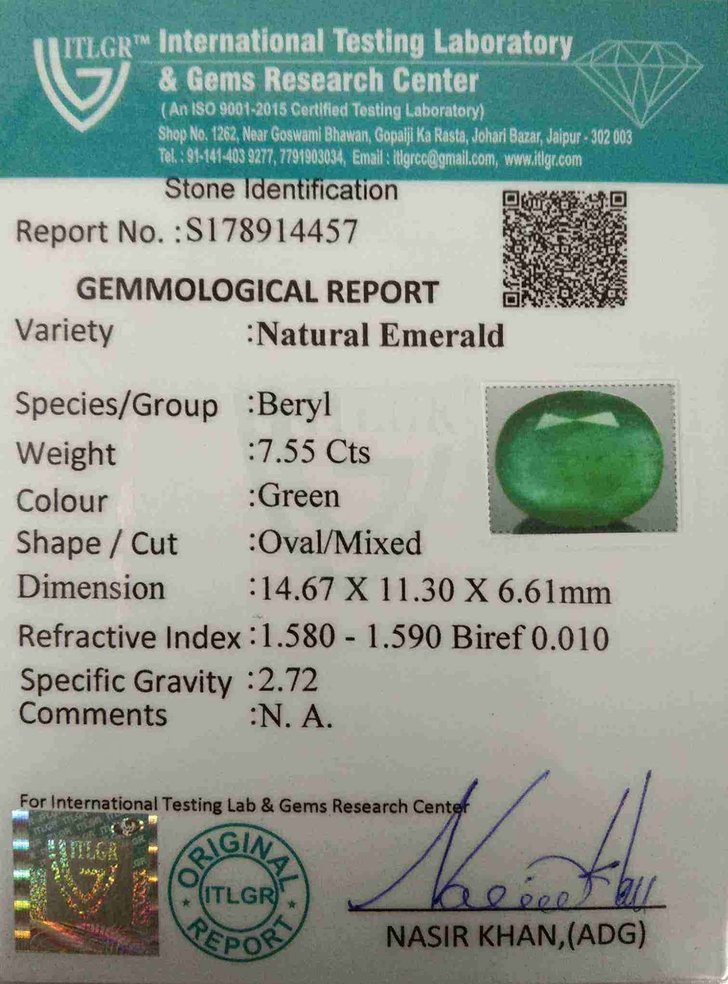Emerald - 7.55 Carat
