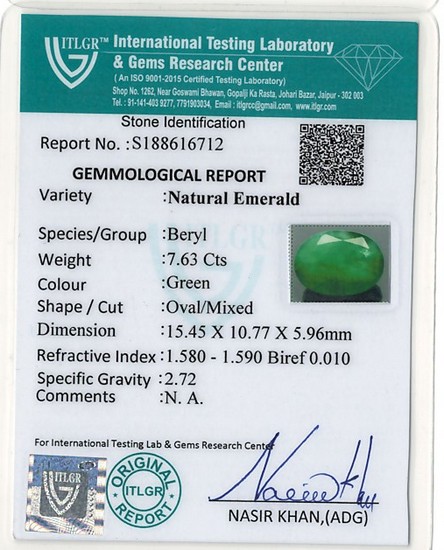 Emerald - 7.63 Carat