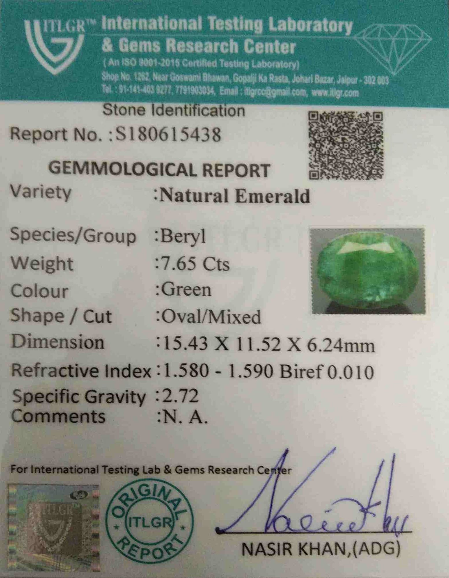 Emerald - 7.65 Carat