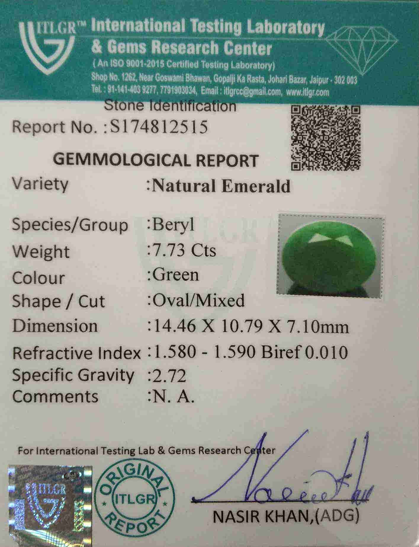 Emerald - 7.73 Carat