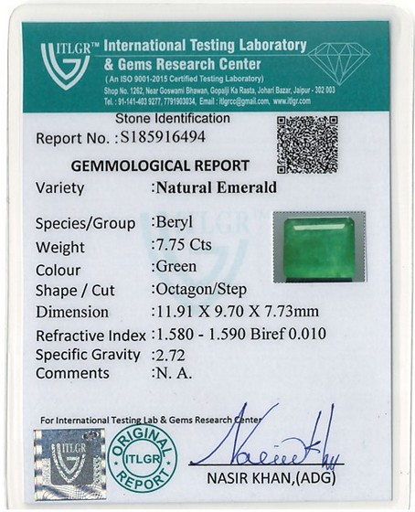 Emerald - 7.75 Carat