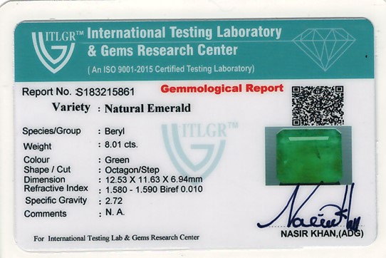 Emerald - 8.01 Carat