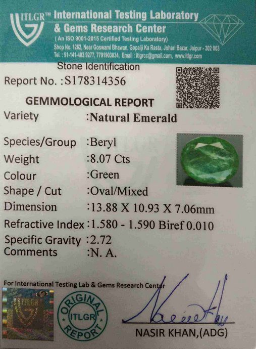 Emerald - 8.07 Carat