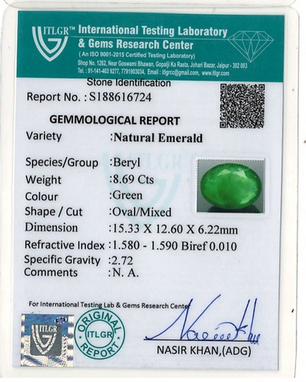 Emerald - 8.69 Carat