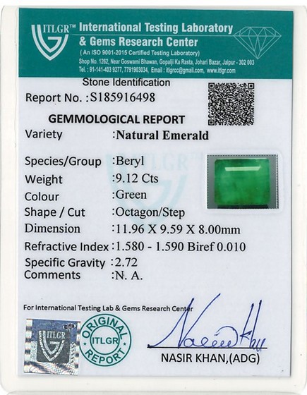 Emerald - 9.12 Carat