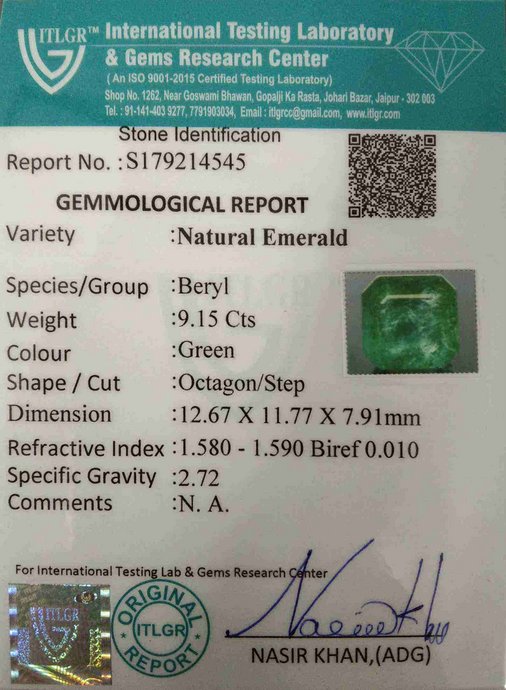 Emerald - 9.15 Carat