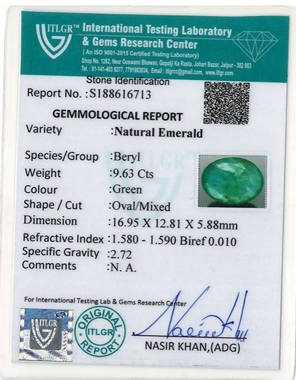 Emerald - 9.63 Carat