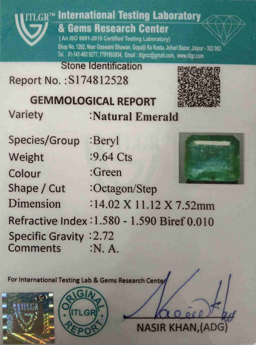 Emerald - 9.64 Carat