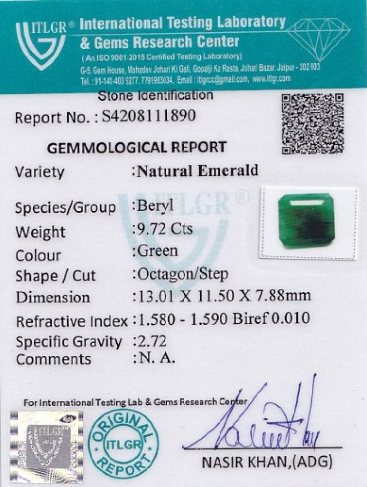 Emerald - 9.72 Carat