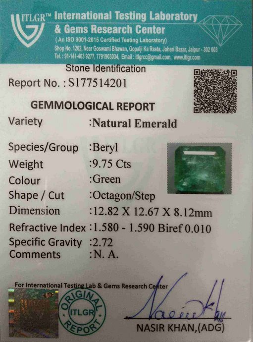 Emerald - 9.75 Carat