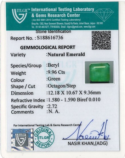 Emerald - 9.96 Carat