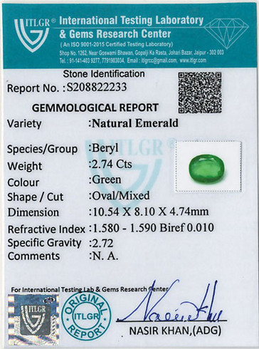 Emerald Colombia - 2.74 Carat