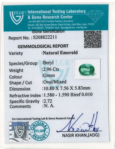 Emerald Colombia - 2.96 Carat