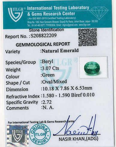 Emerald Colombia - 3.07 Carat