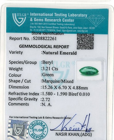 Emerald Colombia - 3.21 Carat