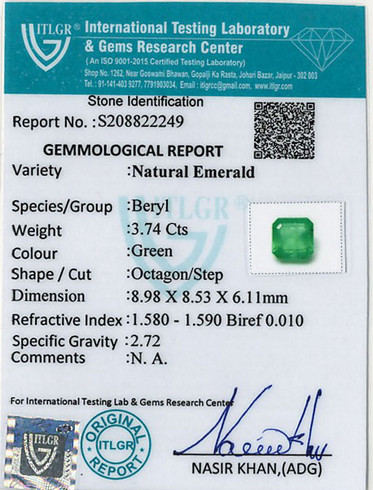 Emerald Colombia - 3.74 Carat