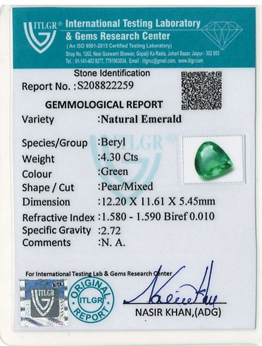 Emerald Colombia - 4.3 Carat
