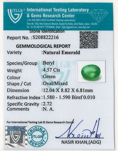 Emerald Colombia - 4.57 Carat