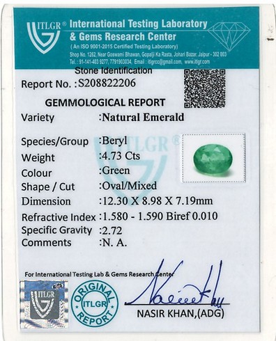 Emerald Colombia - 4.73 Carat