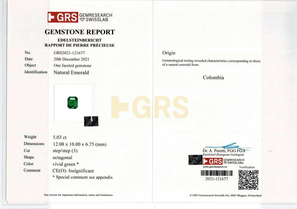 Emerald Colombia - 5.03 Carat