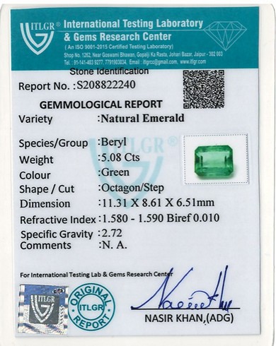 Emerald Colombia - 5.08 Carat