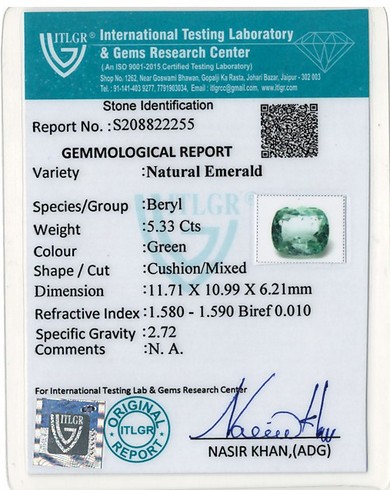 Emerald Colombia - 5.33 Carat
