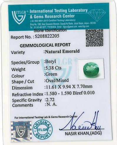 Emerald Colombia - 5.38 Carat