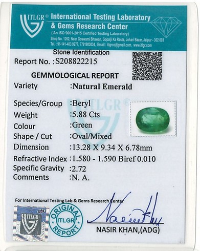 Emerald Colombia - 5.88 Carat