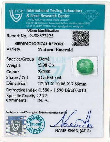 Emerald Colombia - 5.98 Carat