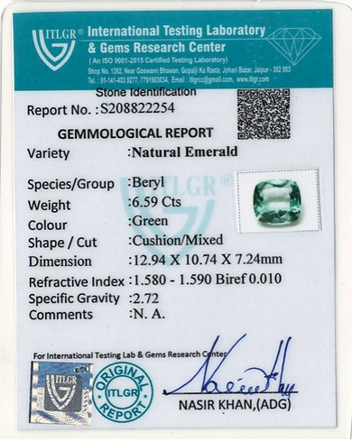 Emerald Colombia - 6.59 Carat