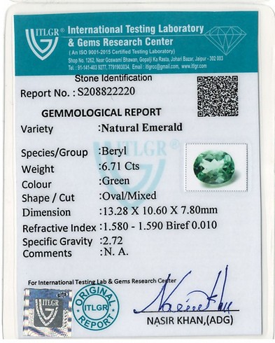 Emerald Colombia - 6.71 Carat