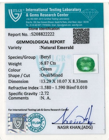 Emerald Colombia - 6.87 Carat