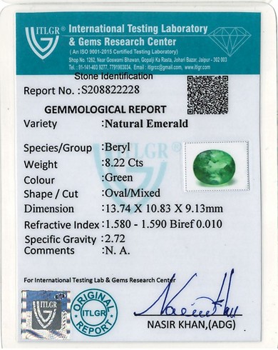 Emerald Colombia - 8.22 Carat