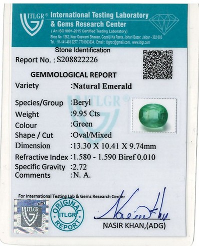 Emerald Colombia - 9.95 Carat