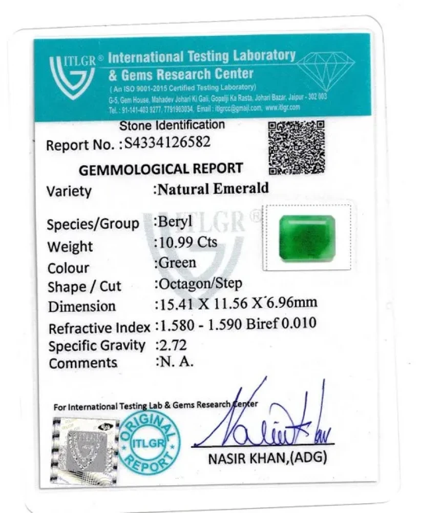 Emerald (Panna) - 10.99 Carat