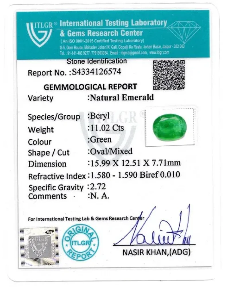 Emerald (Panna) - 11.02 Carat