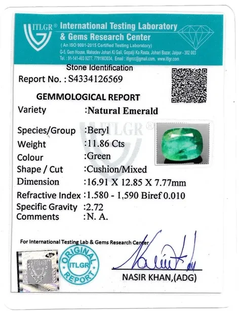 Emerald (Panna) - 11.86 Carat